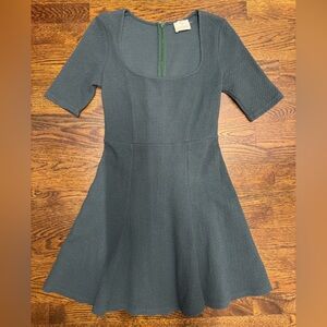 Pins & Needles Dark Green Textured Scoop-Neck Mini Dress